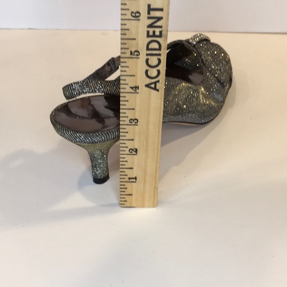 J RENEE Womens Slingback High Heels Sparkle Bows Rhinestones - Picture 16 of 16